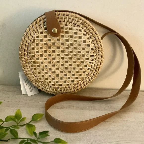 Crew Bags Nwt Jcrew Rattan Circle Crossbody Shoulder Bag